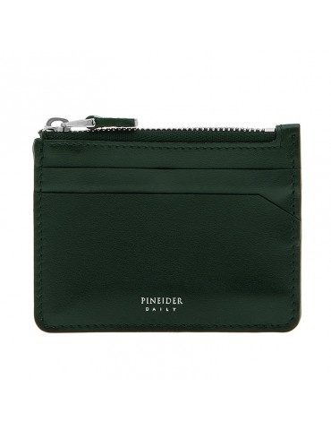 Porta Carte Pineider-Daily 23-Pelle di Vitello Liscia e Verde-PSS711327