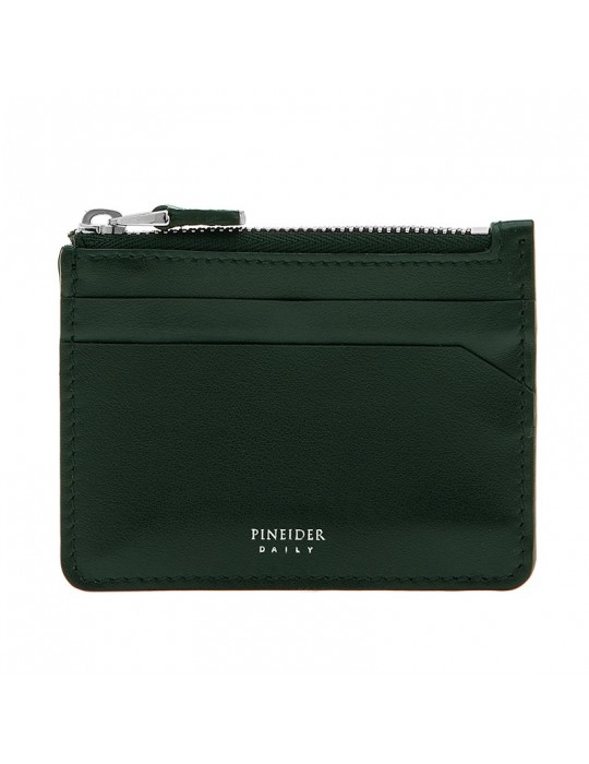 Pineider-Daily 23 Card Holder-Smooth and Green Calfskin-PSS711327