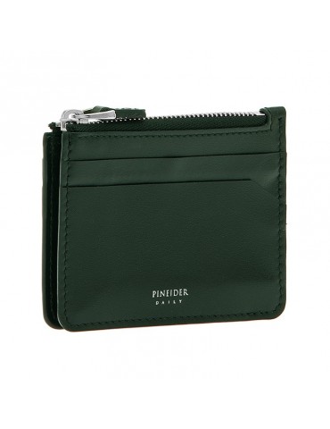 Pineider-Daily 23 Card Holder-Smooth and Green Calfskin-PSS711327 2