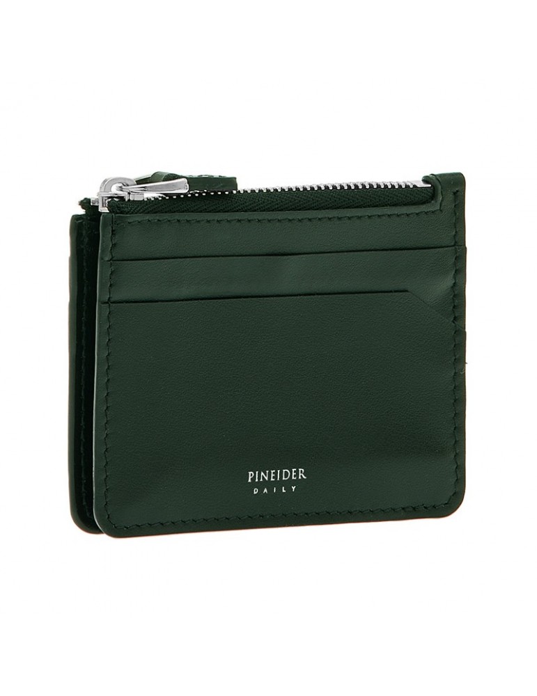 Pineider-Daily 23 Card Holder-Smooth and Green Calfskin-PSS711327