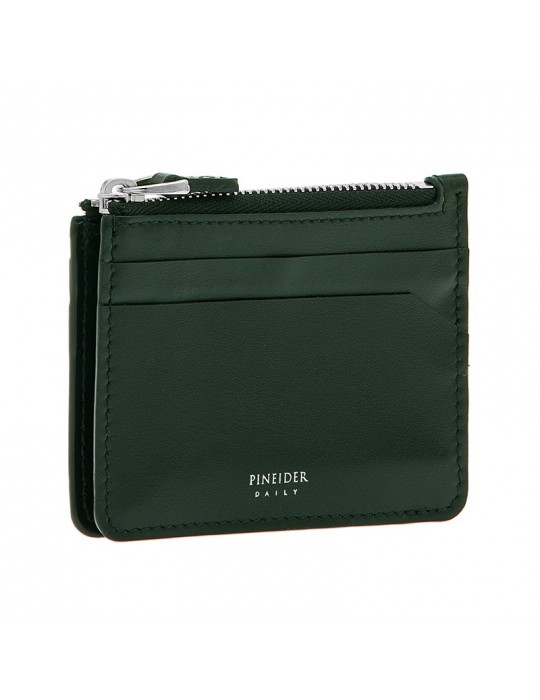 Pineider-Daily 23 Card Holder-Smooth and Green Calfskin-PSS711327