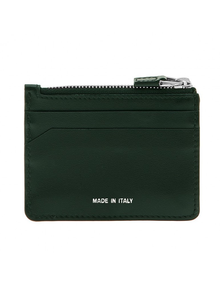 Porta Carte Pineider-Daily 23-Pelle di Vitello Liscia e Verde-PSS711327