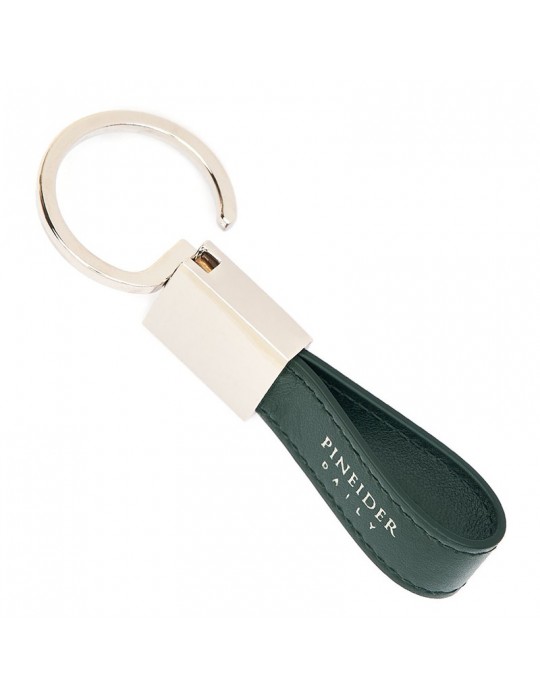 Pineider Keyring -Daily 23-Green Smooth Calfskin-PSS716327
