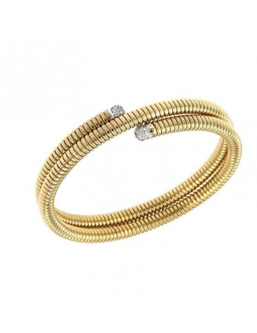 Antorà Bracelet - Memento Tubogas Contrariè in 18K Yellow Gold with Natural Diamonds 0.15 ct - 0