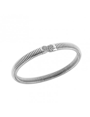 Bracciale Antorà - Memento Tubogas in Oro Bianco 18 Carati con Doppia Testa e Diamanti Naturali 0,20 ct - ART5779S