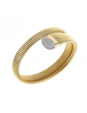 Antorà Bracelet - Memento Tubogas Contrariè in 18K Yellow Gold with Natural Diamonds 0.45 ct - 0