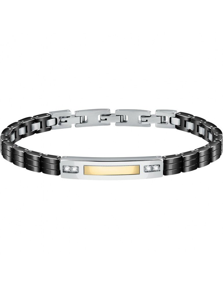 Bracciale Morellato - Gold - Targa Dorata - Cristalli Bianchi - SATM11