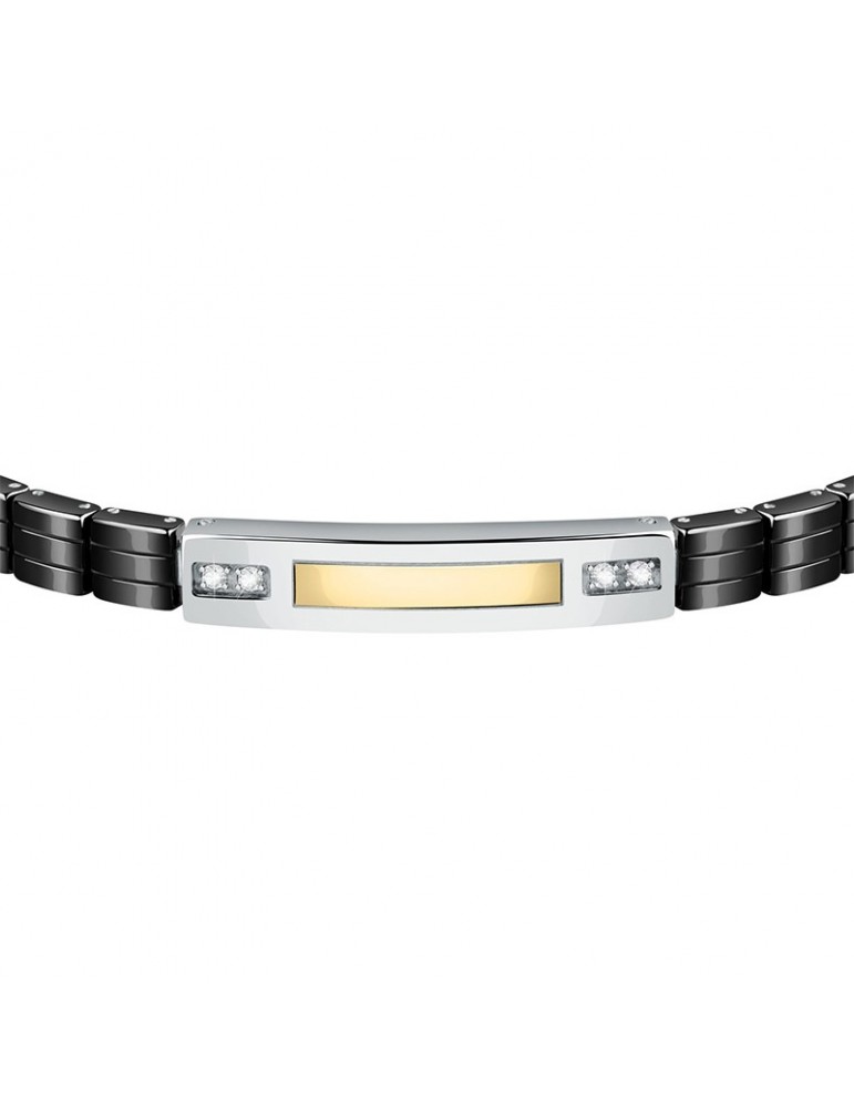 Bracciale Morellato - Gold - Targa Dorata - Cristalli Bianchi - SATM11