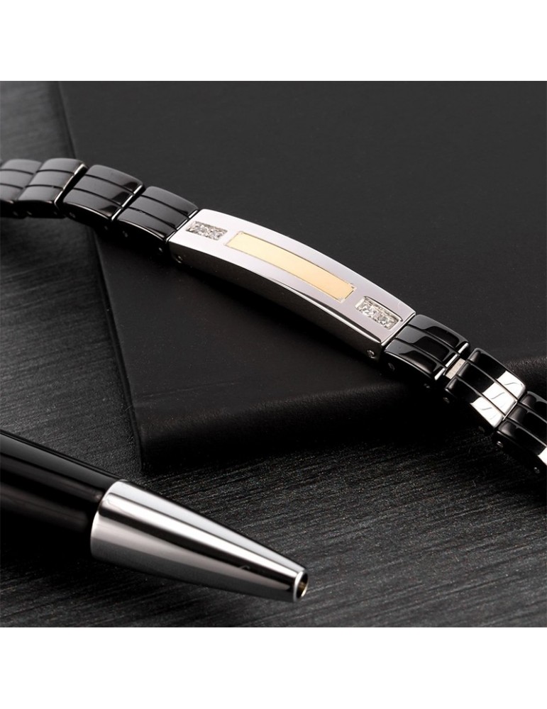 Bracciale Morellato - Gold - Targa Dorata - Cristalli Bianchi - SATM11