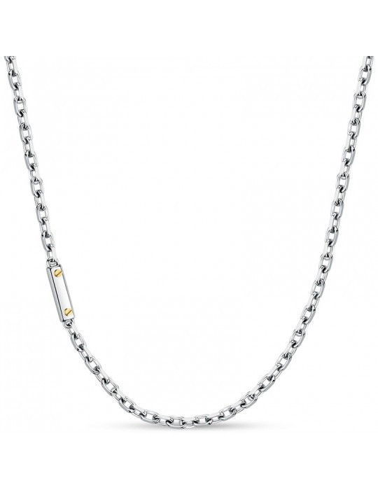 Morellato Necklace - Gold - Chain - Steel - Plate - Golden Screws - SATM16