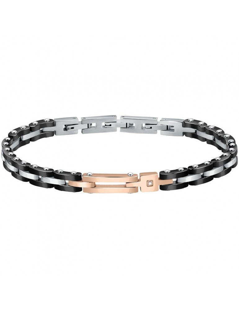 Morellato bracelet - Diamonds - Steel - Black links - Crystal - SAUK02