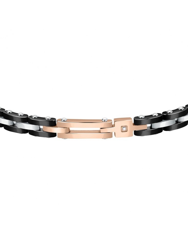 Bracciale Morellato - Diamonds - Acciaio -Maglie Nere-Cristallo-SAUK02