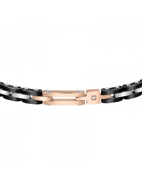 Bracciale Morellato - Diamonds - Acciaio -Maglie Nere-Cristallo-SAUK02