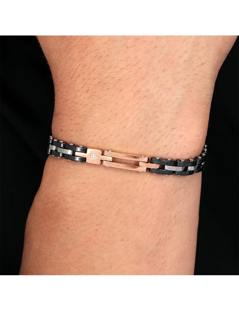Morellato bracelet - Diamonds - Steel - Black links - Crystal - SAUK02