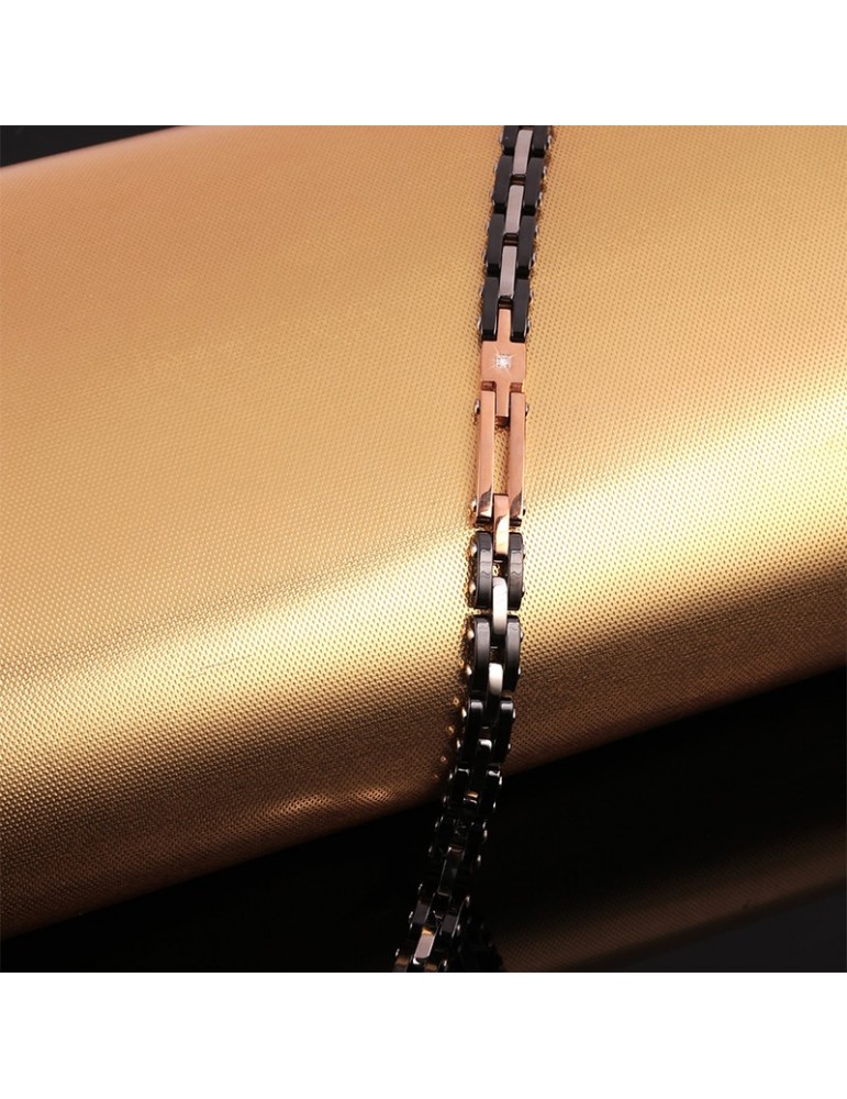 Bracciale Morellato - Diamonds - Acciaio -Maglie Nere-Cristallo-SAUK02
