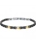 Bracciale Morellato - Acciaio - Maglie Gold - Cristalli Bianchi-SAUK03