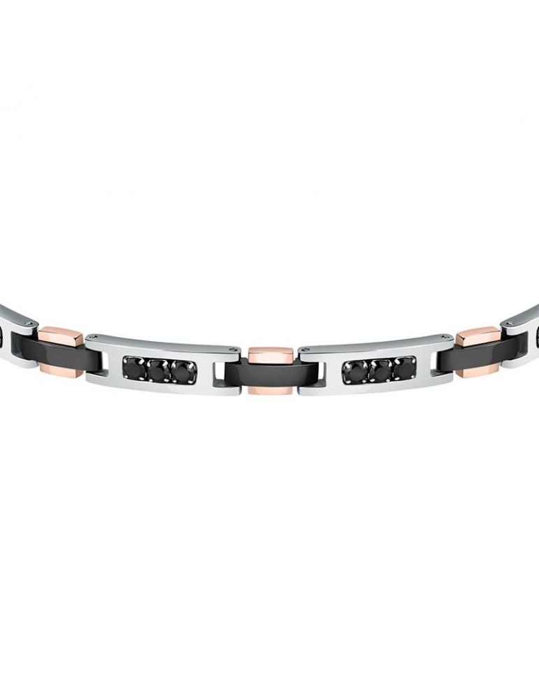 Bracciale Morellato - Urban - Acciaio -Rose Gold-Cristalli Neri-SABH22