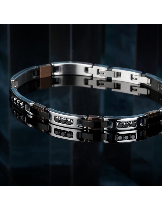 Morellato Bracelet - Urban - Steel - Rose Gold - Black Crystals - SABH22