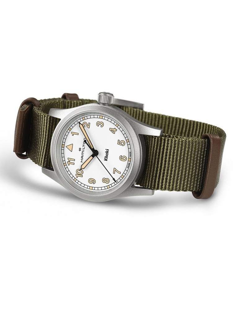 Hamilton Watch - Khaki Field Quartz 33mm Green White - NATO Strap - 0