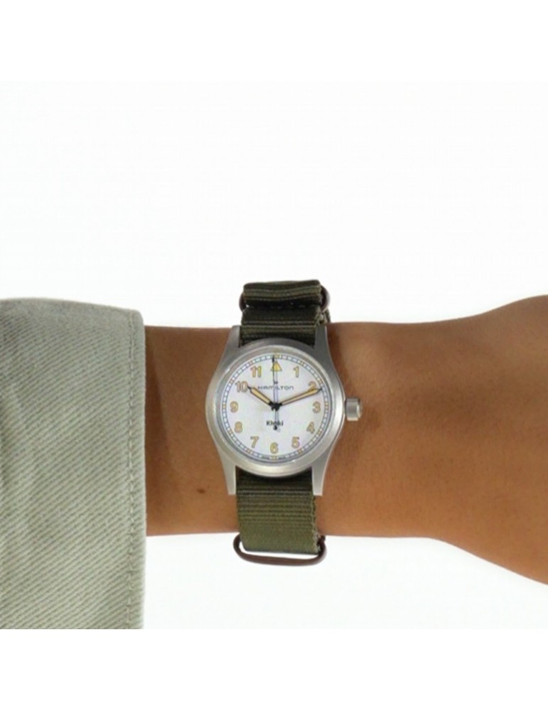 Hamilton Watch - Khaki Field Quartz 33mm Green White - NATO Strap - 0