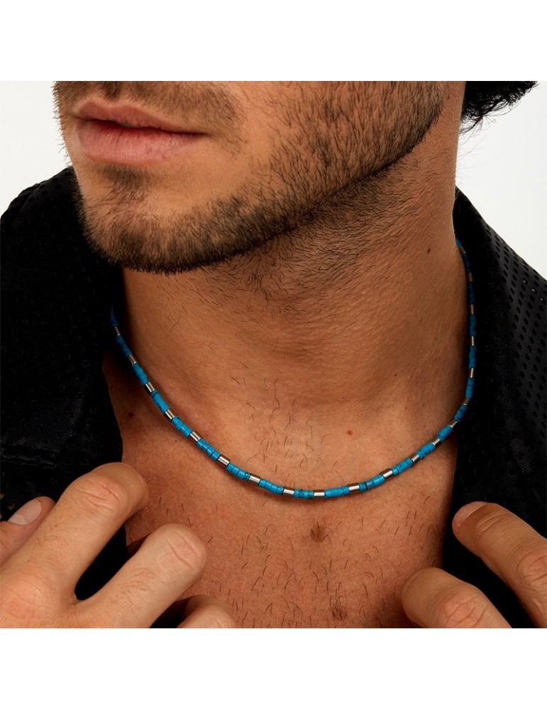 Collana Morellato - Pietre - Acciaio -Quarzo Avventurina Azzurro-S1730