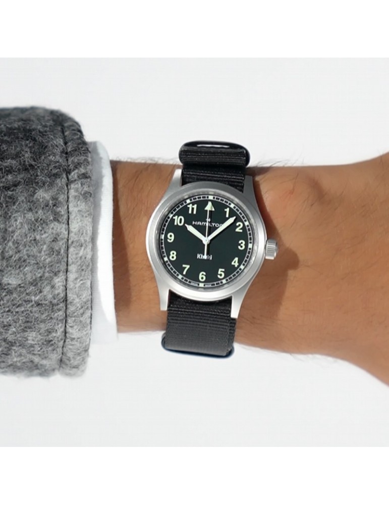 Hamilton Watch Khaki Field Quartz 38mm Black NATO Strap