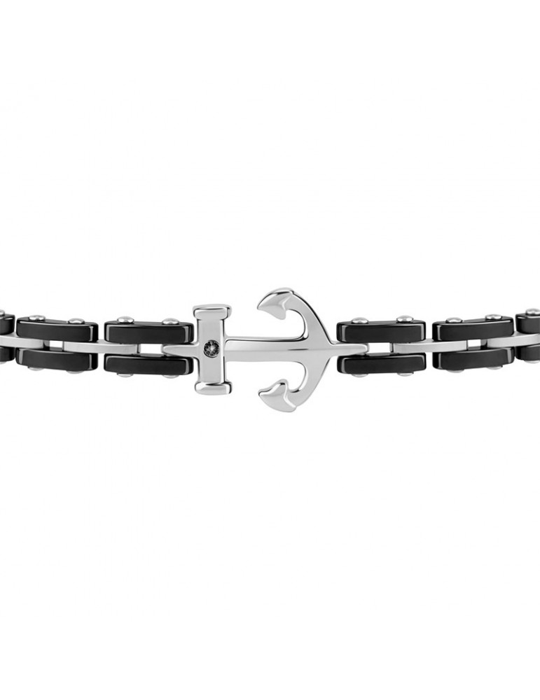 Morellato Bracelet - Ceramic - Black Links - Central Anchor - SACU10