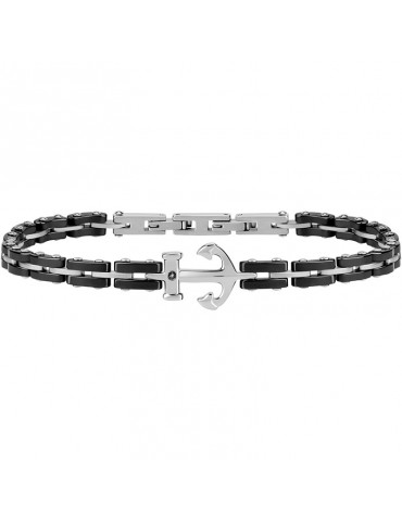 Morellato Bracelet - Ceramic - Black Links - Central Anchor - SACU10