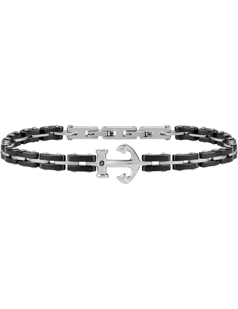 Morellato Bracelet - Ceramic - Black Links - Central Anchor - SACU10