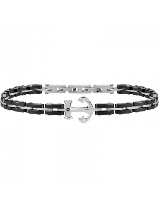 Morellato Bracelet - Ceramic - Black Links - Central Anchor - SACU10