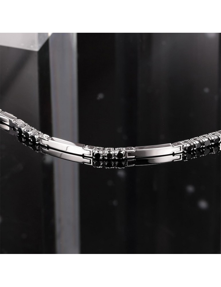 Bracciale Morellato - Tennis - Acciaio - Nr.4 Cristalli Neri - SAEV46