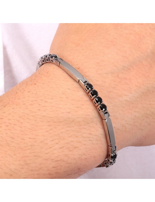 Morellato Bracelet - Tennis - Steel - Nr.4 Black Crystals - SAEV46