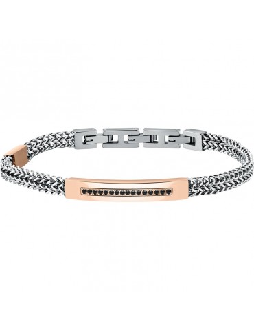 Bracciale Morellato - Catene - Acciaio-Rose Gold-Cristalli Neri-SATX11