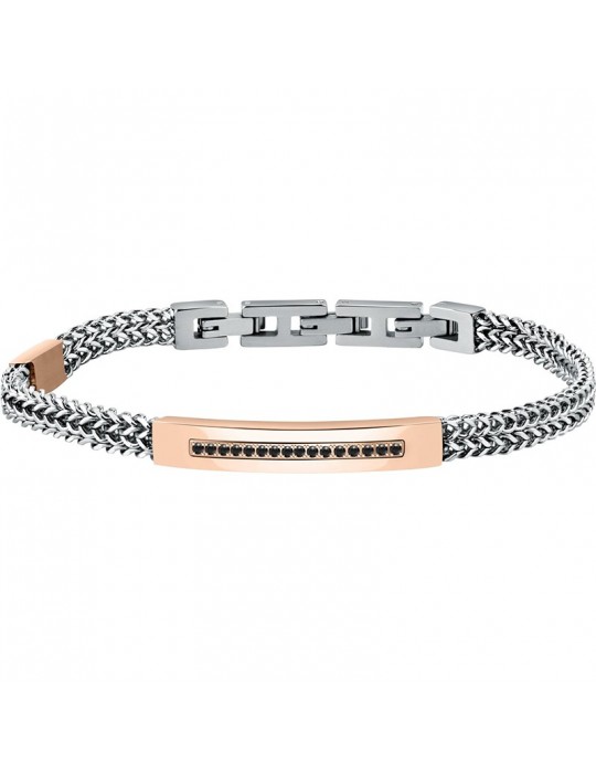Bracciale Morellato - Catene - Acciaio-Rose Gold-Cristalli Neri-SATX11