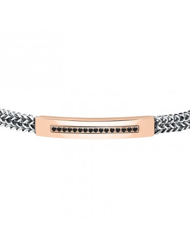 Morellato Bracelet - Chains - Steel-Rose Gold-Black Crystals-SATX11 2