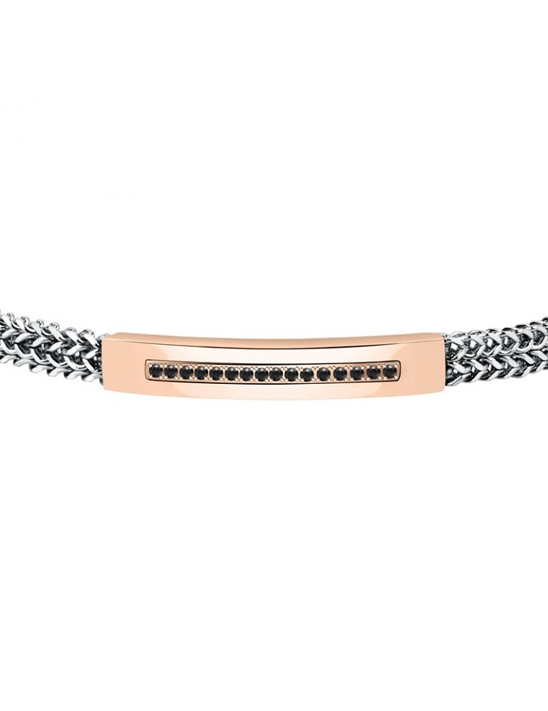 Bracciale Morellato - Catene - Acciaio-Rose Gold-Cristalli Neri-SATX11
