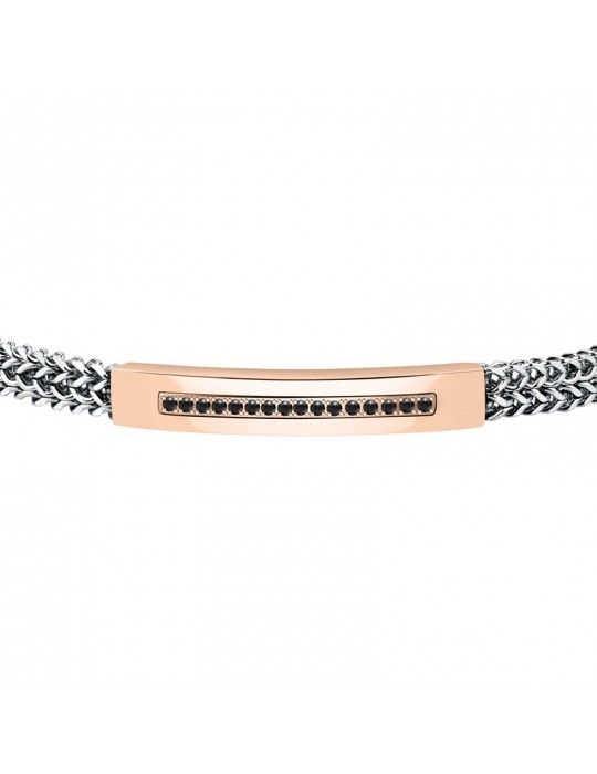 Morellato Bracelet - Chains - Steel-Rose Gold-Black Crystals-SATX11