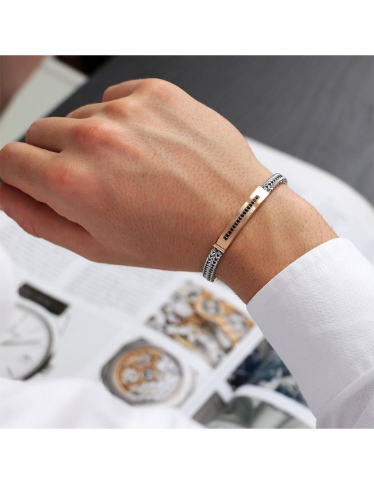 Bracciale Morellato - Catene - Acciaio-Rose Gold-Cristalli Neri-SATX11