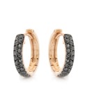 Buonocore Woman's Earrings - Rose Gold Circle with Black Diamonds - 0