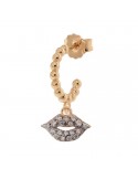 Rue Des Mille Woman's Headband Mono Earring - Mouth with Rose Gold Zircons - 0