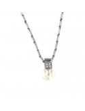 Chimento Necklace - Bamboo Classic in 18K White Gold with Pearl 45 cm - 0