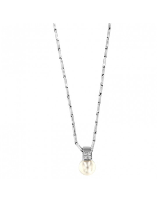 Collana Chimento - Bamboo Classic in Oro Bianco 18 carati con Perla 45 cm - 51345XMC2140149