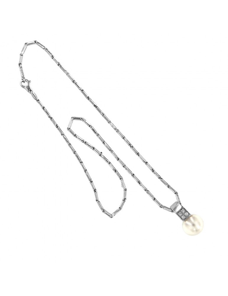 Collana Chimento - Bamboo Classic in Oro Bianco 18 carati con Perla 45 cm - 51345XMC2140149