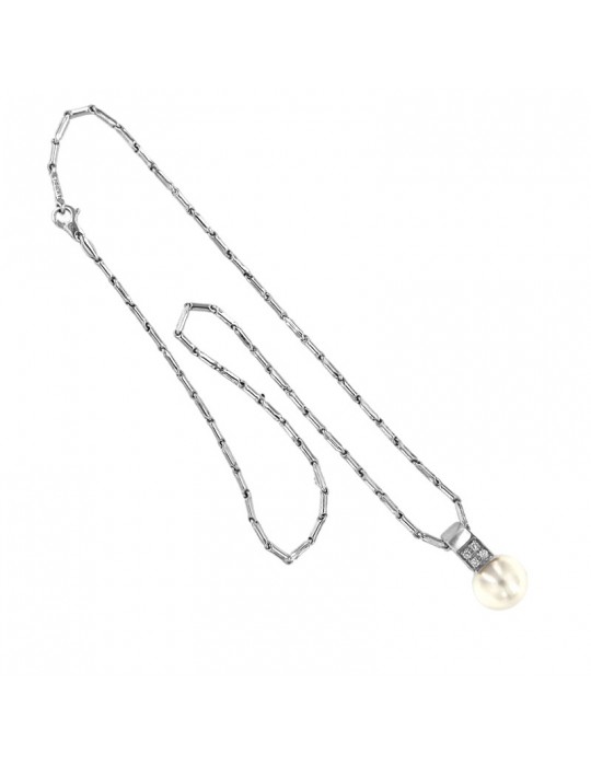 Collana Chimento - Bamboo Classic in Oro Bianco 18 carati con Perla 45 cm - 51345XMC2140149