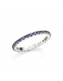 Anello Veretta Crieri - Aeterna in Oro Bianco 18 Carati con Zaffiri Blu 0,75 ct - Misura 16 - AETAEK075SSP160