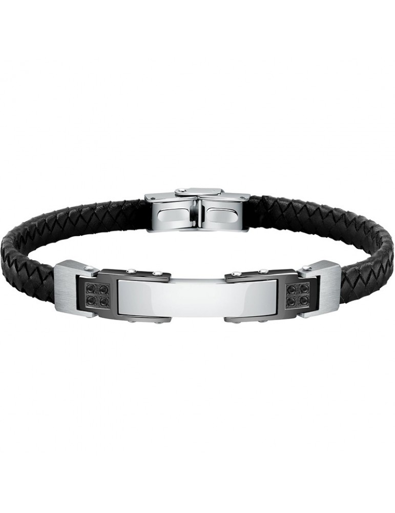 Morellato Bracelet - Moody - Black Leather - Crystals - SQH31