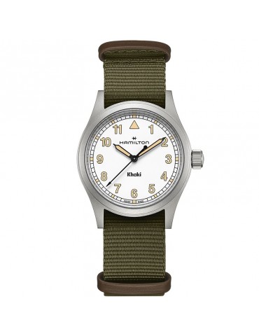 Hamilton Watch - Khaki Field Quartz 38mm White Green - NATO Strap - 0