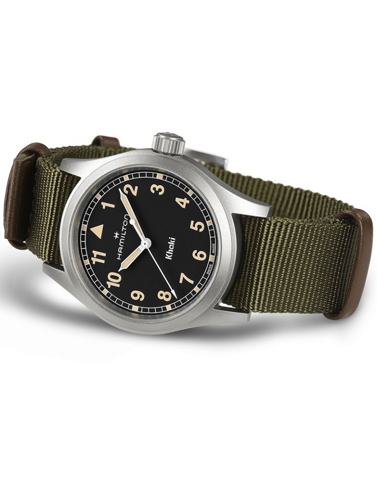 Hamilton Watch - Khaki Field Quartz 38mm Black Green - NATO Strap - 0