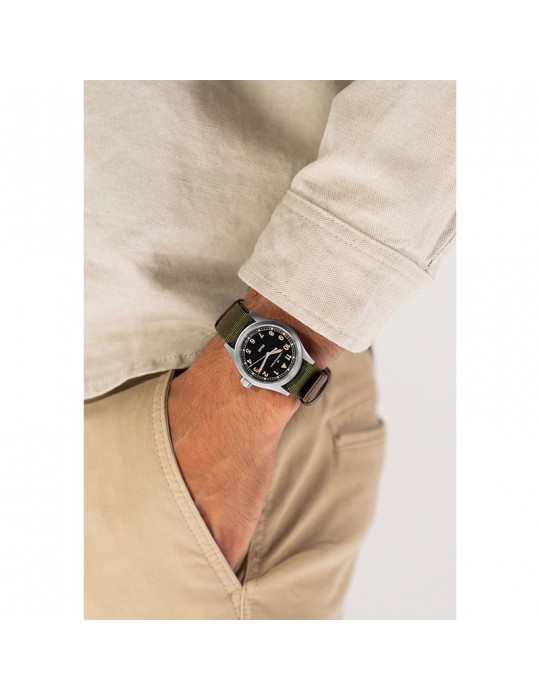 Hamilton Watch - Khaki Field Quartz 38mm Black Green - NATO Strap - 0
