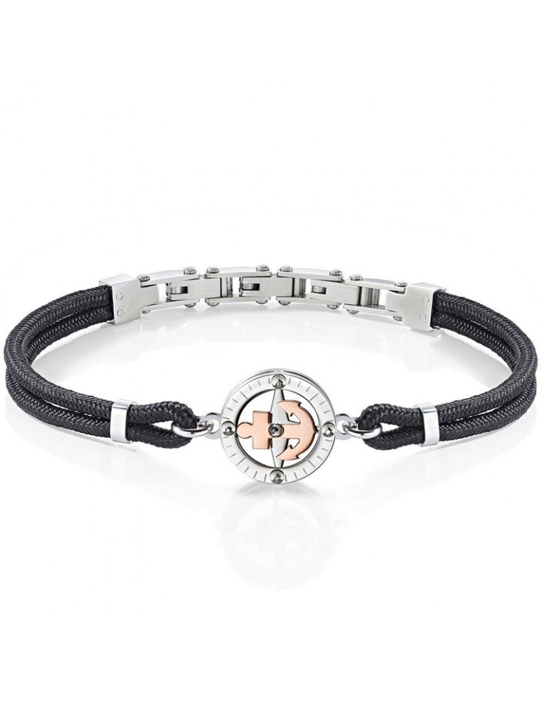 Bracciale Morellato - Versilia - Cordino Nero -Ancora Rose Gold-SAHB06